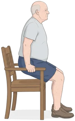 Chair push-ups, end position