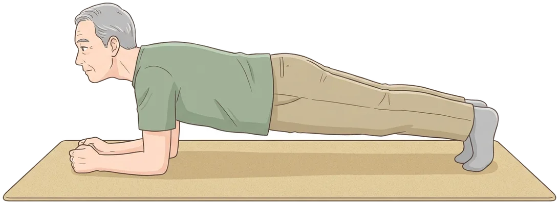 Forearm plank, hold position