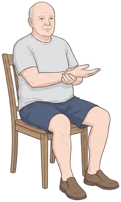 Palm up stretch with your other hand, hold position