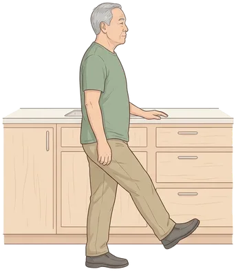 Front leg lifts, end position