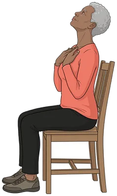 Front of neck stretch, hold position