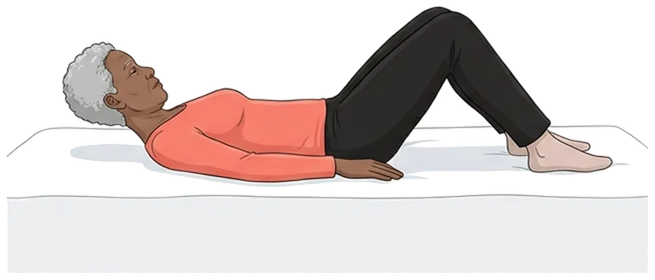 Head lifts lying down, end position
