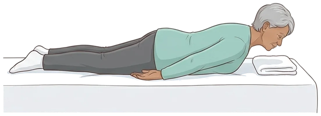 Head lifts on your stomach, end position