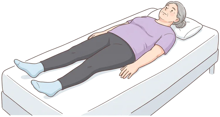 Hip hikes lying down, position