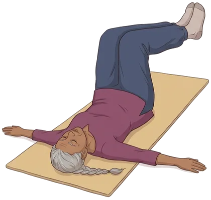 Trunk twist with legs raised, start position