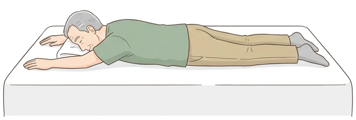 Opposite arm and leg lift on your stomach, start position