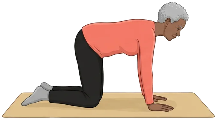 Arm lifts on hands and knees, start position