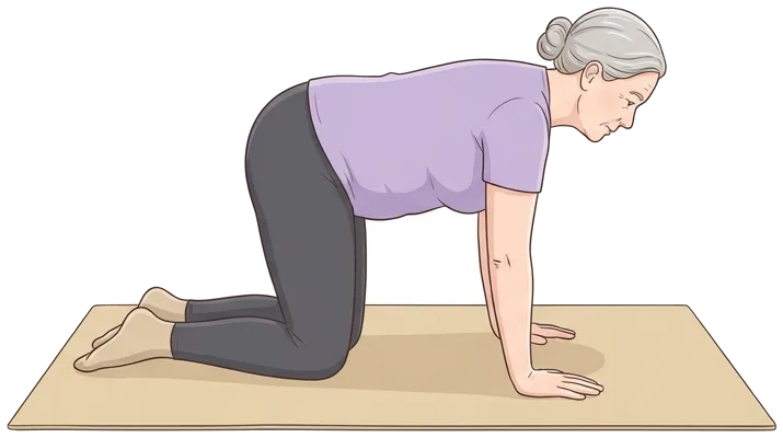 Rocking back on hands and knees, start position