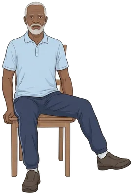 Seated hip turns, start position