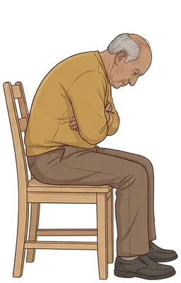 Seated back rounding, end position