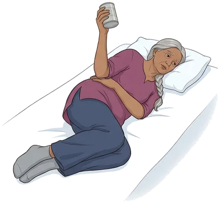 Arm turns lying on your side, end position
