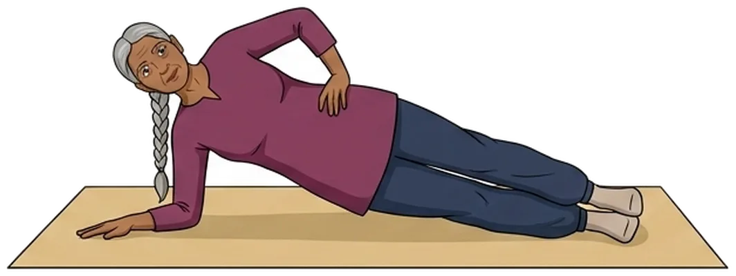 Side plank, end position