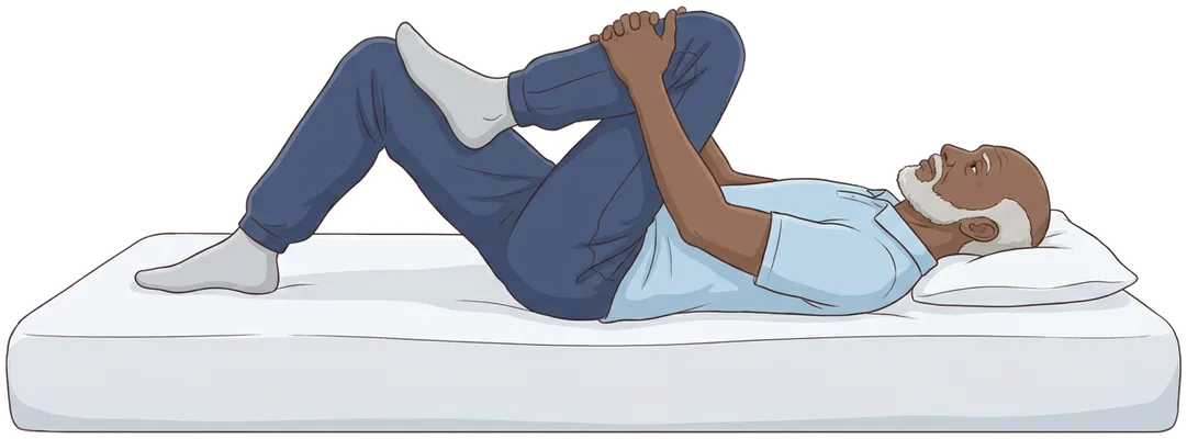 Single knee to chest, hold position