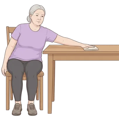 Table slides to the side, end position