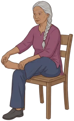 Toe stretch with your hand, hold position