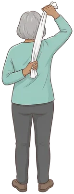 Towel stretch behind your back, end position
