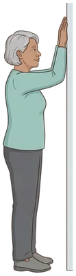 Back bend at the wall, start position