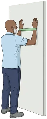 Wall slides with a band, start position