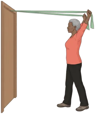Wood chop with a band, start position