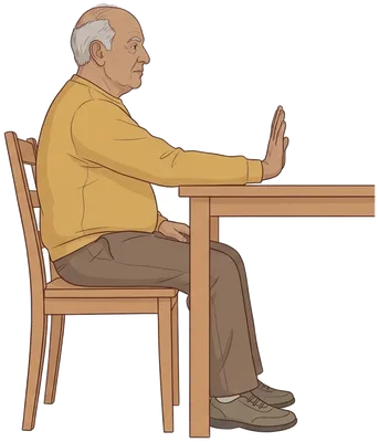 Wrist bends up and down, end position