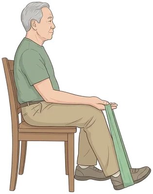 Wrist curls with a band, start position